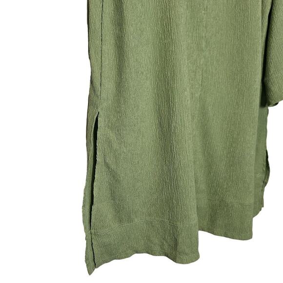 Cuddl Duds Crepe Knit Caftan‎ Tunic Top Quiet Green Cozy Loungewear Size XS - Picture 3 of 8